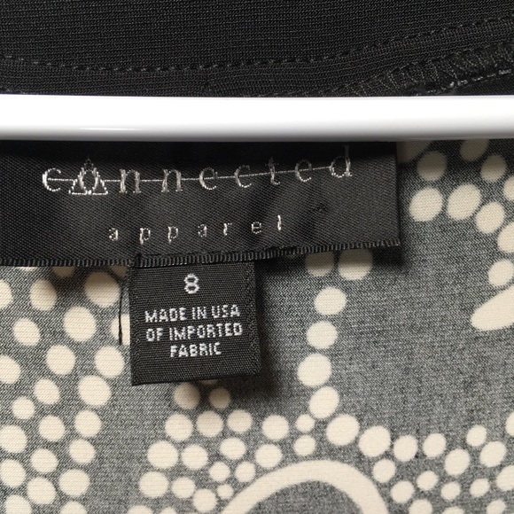 Connected Paisley Dress size 8 Black White - Picture 3 of 4